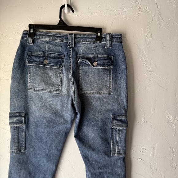 Kancan Jeans Womens 9 28 Cargo Utility‎ Denim Straight Leg Pocket Stretch Pants - Picture 8 of 9